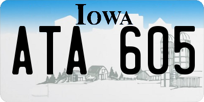 IA license plate ATA605