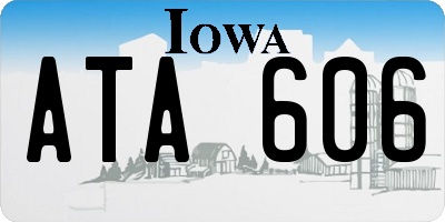 IA license plate ATA606