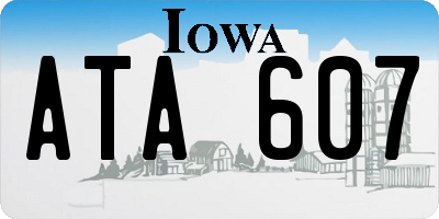 IA license plate ATA607