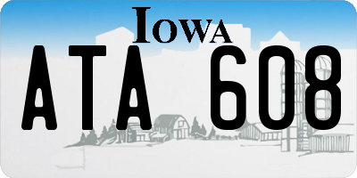 IA license plate ATA608