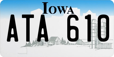 IA license plate ATA610