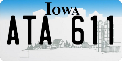 IA license plate ATA611