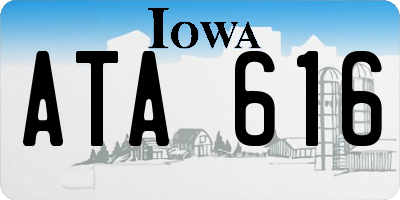 IA license plate ATA616