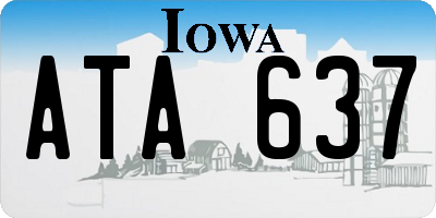 IA license plate ATA637