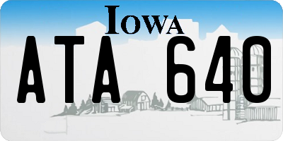 IA license plate ATA640