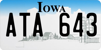 IA license plate ATA643
