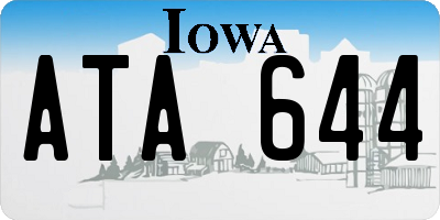 IA license plate ATA644