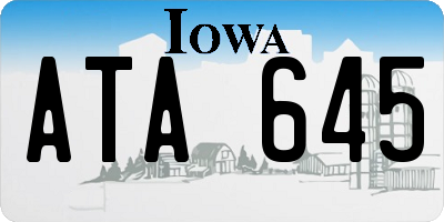 IA license plate ATA645