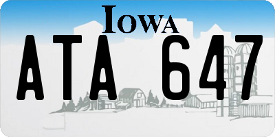 IA license plate ATA647