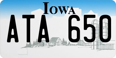 IA license plate ATA650