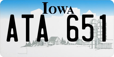IA license plate ATA651