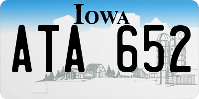 IA license plate ATA652