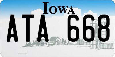 IA license plate ATA668