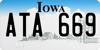 IA license plate ATA669