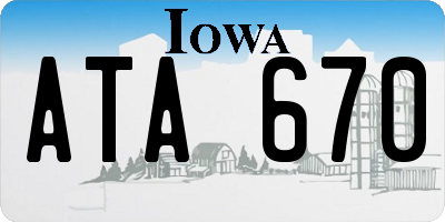 IA license plate ATA670