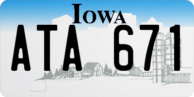 IA license plate ATA671