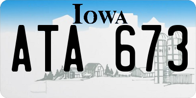 IA license plate ATA673