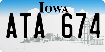 IA license plate ATA674