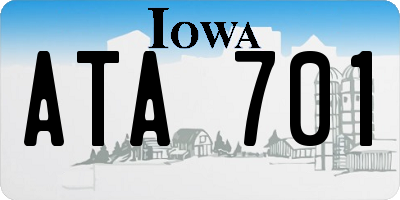 IA license plate ATA701