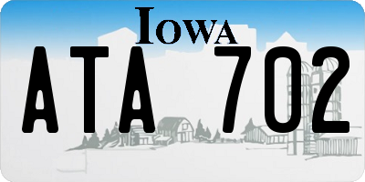 IA license plate ATA702