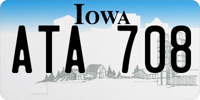 IA license plate ATA708