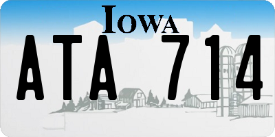 IA license plate ATA714