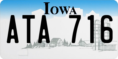 IA license plate ATA716