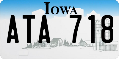 IA license plate ATA718