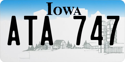 IA license plate ATA747