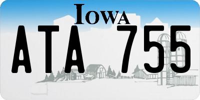 IA license plate ATA755