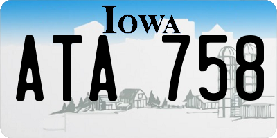 IA license plate ATA758