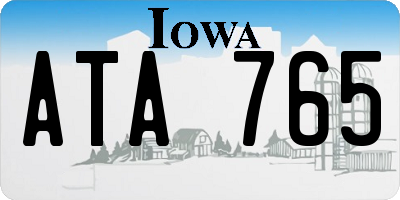 IA license plate ATA765