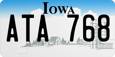 IA license plate ATA768
