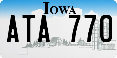 IA license plate ATA770