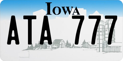 IA license plate ATA777