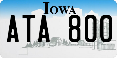 IA license plate ATA800