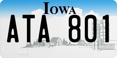 IA license plate ATA801