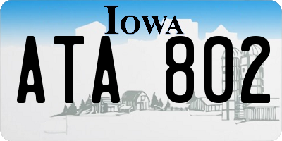 IA license plate ATA802