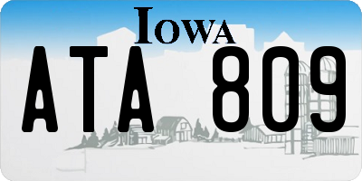 IA license plate ATA809