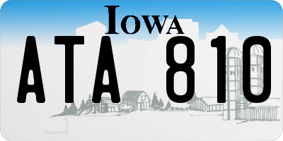 IA license plate ATA810