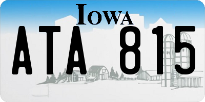 IA license plate ATA815