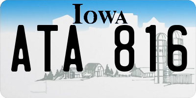 IA license plate ATA816