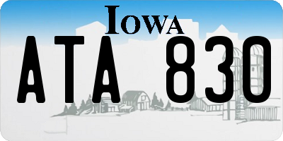 IA license plate ATA830