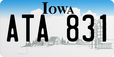IA license plate ATA831