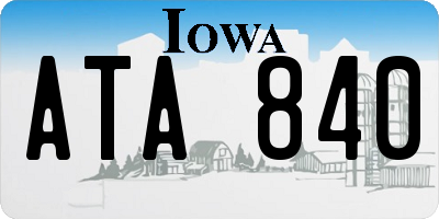 IA license plate ATA840