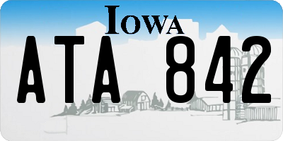IA license plate ATA842