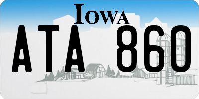 IA license plate ATA860