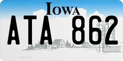 IA license plate ATA862