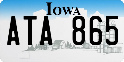 IA license plate ATA865