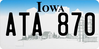 IA license plate ATA870